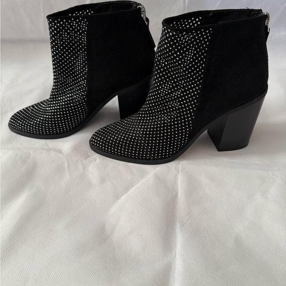 Marc Fisher Black Studded Ankle Boots - Picture 5 of 9